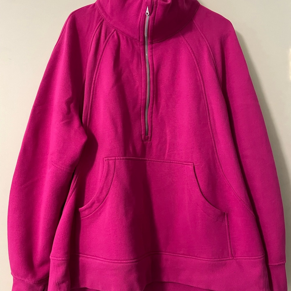 Bright Pink Half-Zip Pullover - like new XL/XXL